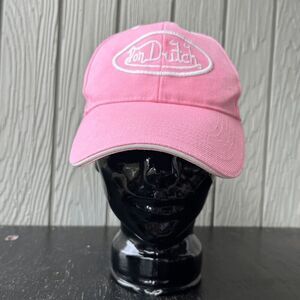 Von Dutch Pink Baseball Hat Y2K Logo Cap Adjustable Velcro Strap Trucker Style